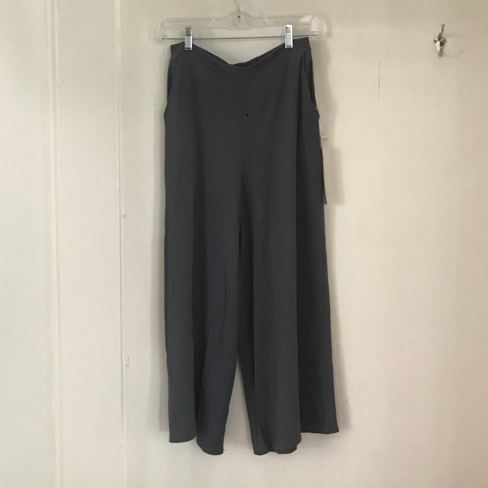 Steel blue wide leg capris